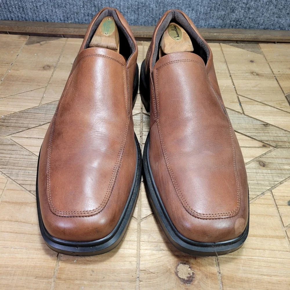 ecco‎ Helsinki 2 Men's Leather Slip-on Shoes Size US 12, EU 46 Brown Loafers
